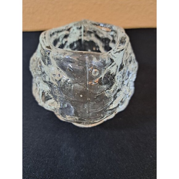Vintage  Kosta Boda Ice Snowball Candle Holder Sweden Heavy Crystal - Picture 2 of 6